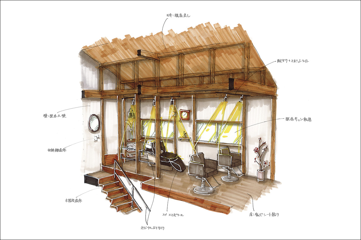 美容室2階イメージ 店舗改装