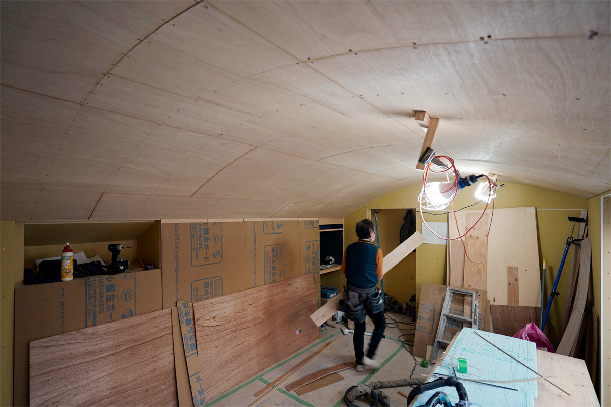 個室空間のアール天井 設計施工